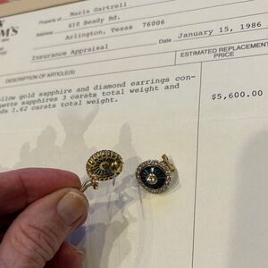 Gold and Sapphire Diamond Earrings from Haltom Jewelers in Ft Worth Texas